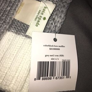 kate spade Accessories - Kate Spade Gray and white bow scarf kate spade Accessories - Kate Spade Gray and white bow scarf